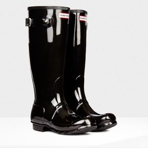 Brand new tall hunter boots in matte black